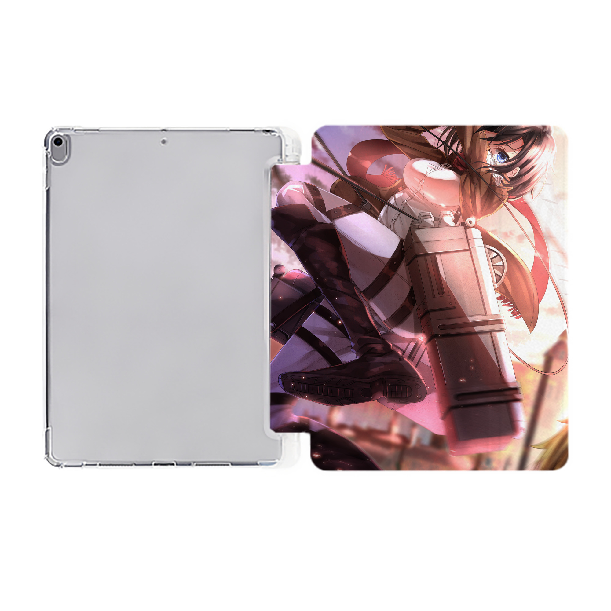 （画像用） 進撃の巨人 Attack on Titan IPad ケース ペン収納付き 三つ折りスタンド PUレザー×シリコン 対応機種9.5/10.5/10.9インチ